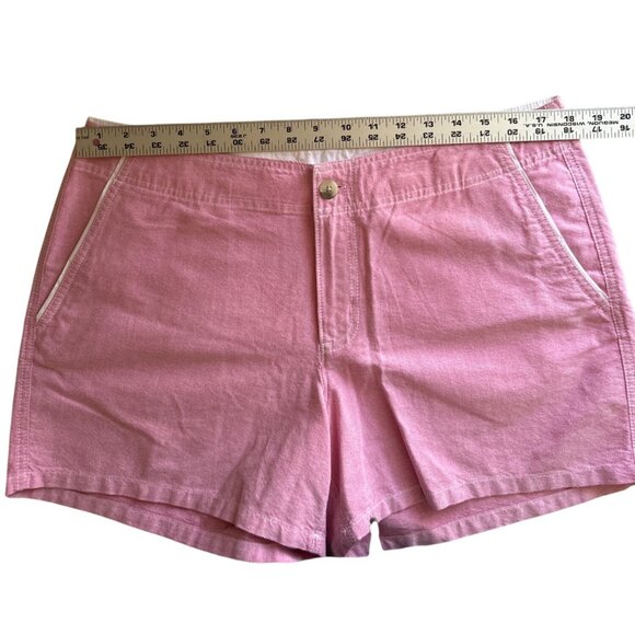 Columbia PFG Womens Pink Cotton Casual Shorts Size 14 With Pockets 4” Inseam - Picture 5 of 9